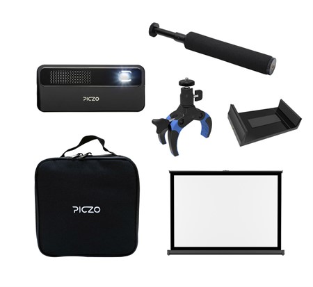 Batterdriven miniprojektor Piczo Iris Touch Plus - Stort paket