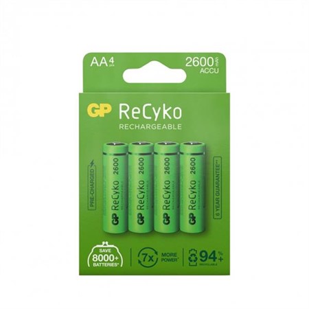 Batteri GP ReCyko AA 2600mAh uppladdningsbart 4-pack
