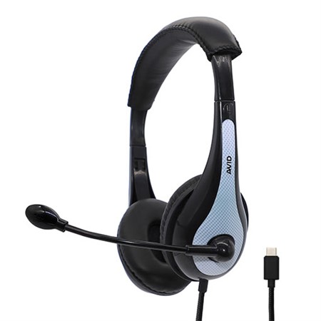 AVID AE-36 USB-C Vit Headset för skola Klasspack 15 enheter