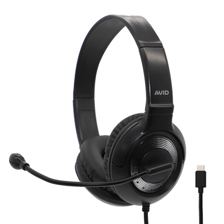 AVID AE-55 USB-C Svart Headset för skola - Klasspack 15 enheter