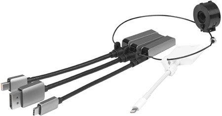 Adapterring Vivolink wire säker Mini DP, DP, Lightning och USB-C