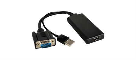Adapter Kramer VGA ha - HDMI ho, 1080p, USB-ström, 0.2m