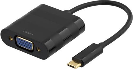 Adapter Deltaco USB C ha - VGA ho 0.1m