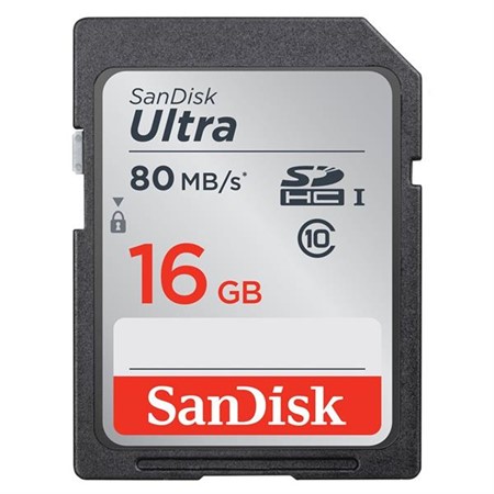 Sandisk SDHC Ultra 16GB 80MB/s UHS-1 Class 10