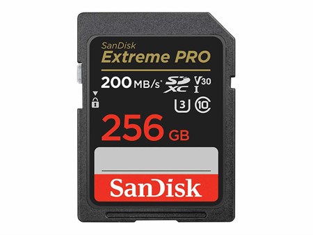 SanDisk SDXC Extreme Pro 256GB 200MB/s UHS-I C10 V30 U3