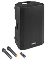 Vonyx VSA700 ABS 15" Portable PA System, 2st trådlösa handmikar, 1000w